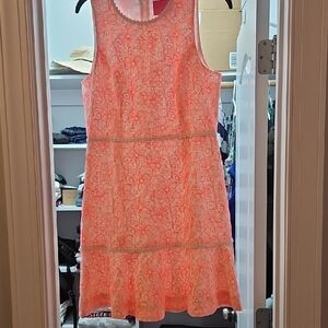 Lilly Pulitzer Vibrant Coral Lace Mini Dress